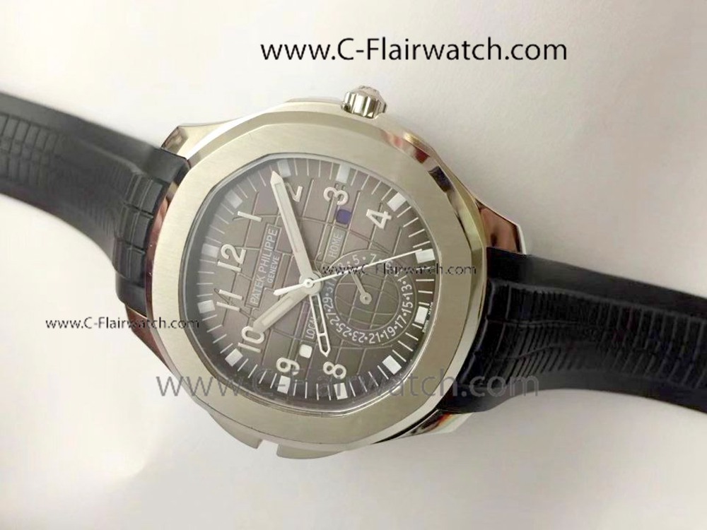 Patek Philippe Aquanaut TRAVEL TIME Gray Dial Watch Fake